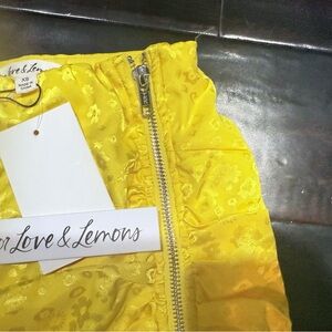 For Love And Lemons Yellow Floral Mini Skirt